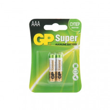 Батарейки алкалиновые GP Super Alkaline LR03 (24A. AAA) 2шт на блистере/GP24A-2CR2  